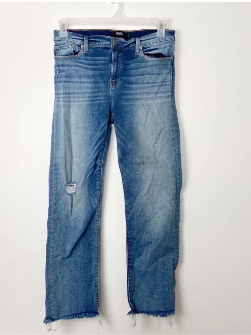 HUDSON • Women’s Nico Cigarette Straight Leg Distressed Raw Hem Jeans Size 29